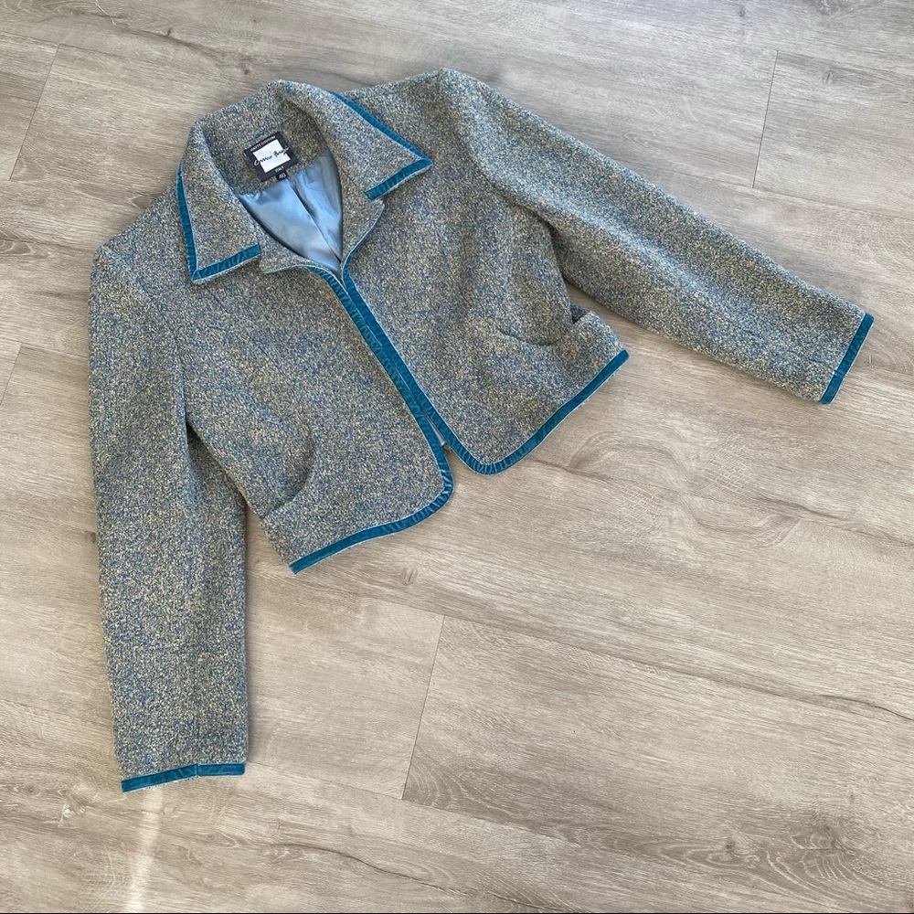 Vintage 90s Y2K Boucle Knit Short Jacket 40/M